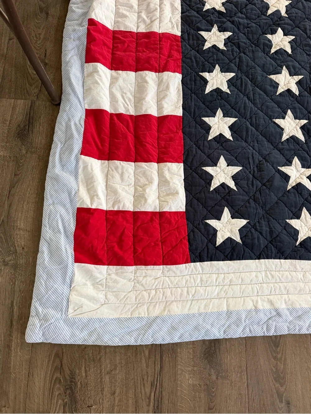 Tommy Hilfiger American Flag Quilt Stars Stripes Approximately 85”x100” Read Des